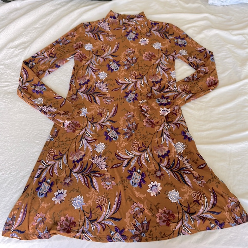 Paisley long sleeve dress